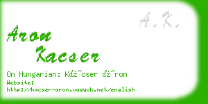 aron kacser business card